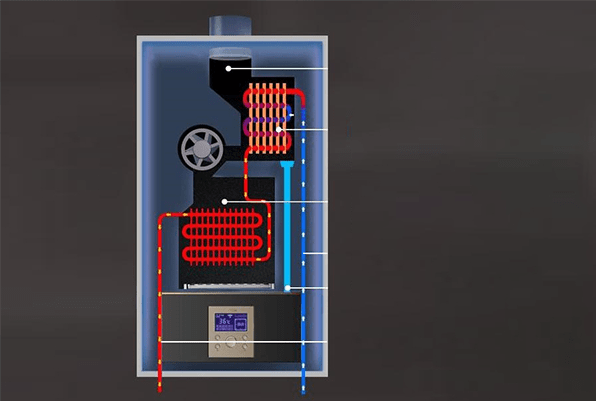 Working principle diagram of wall hung condensing boiler